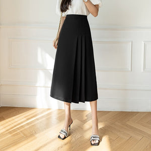 Women's Polyester High Waist Casual Wear Solid Pattern Skirt