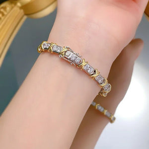 Women's 100% 925 Sterling Silver Moissanite Classic Wedding Bracelets