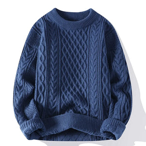 Men's Polyester Full Sleeves Patchwork Pullover Casual Sweater