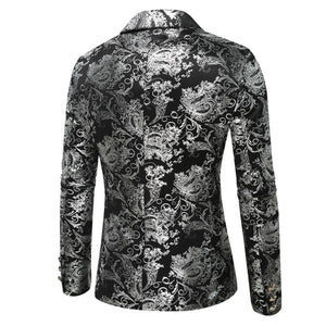 Men's Polyester Full Sleeves Single Button Closure Luxury Blazer