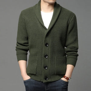 Men's V-Neck Acrylic Full Sleeve Single Breasted Closure Sweater