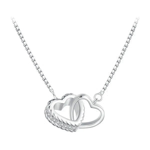 Women's 100% 925 Sterling Silver Zircon Box Chain Trendy Necklace