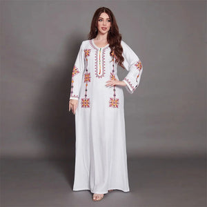 Women's Arabian Polyester Full Sleeve Embroidered Elegant Dress