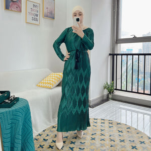 Women's Arabian Polyester Full Sleeve Patchwork Elegant Abayas