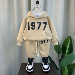 Baby's Boy Cotton Full Sleeve Letter Pattern Two-Piece Suit