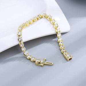 Women's 100% 925 Sterling Silver Zircon Flower Shape Bracelet