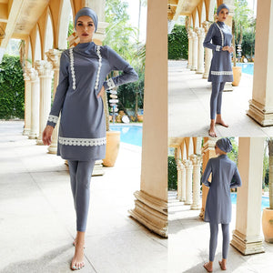 Women's Arabian Polyester Full Sleeves Modest Swimwear Dress