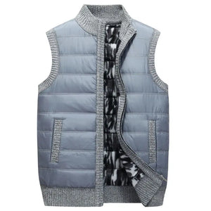 Men's Polyester Stand Collar Zipper Closure Padded Pattern Jacket