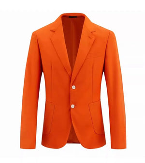 Men's Polyester Notched Collar Long Sleeve Single Breasted Blazers