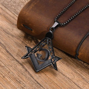 Men's Metal Stainless Steel Link Chain Trendy Masonic Necklace