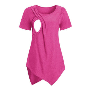 Women's Polyester Short Sleeves Breastfeeding Maternity Dress