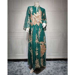 Women's Arabian Polyester Full Sleeve Printed Casual Dresses