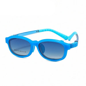 Kid's Acetate Frame Polycarbonate Lens Oval UV400 Sunglasses