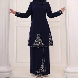 Women's Arabian O-Neck Polyester Full Sleeve Casual Wear Dress