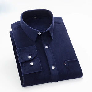 Men's Spandex Full Sleeve Turn Down Collar Plain Pattern Shirt