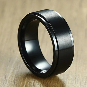 Men's Metal Stainless Steel Round Shaped Trendy Wedding Ring