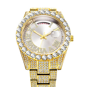 Women's Alloy Case Round Shaped Trendy Luxury Quartz Watch