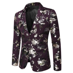 Men's Polyester Full Sleeve Single Breasted Closure Wedding Blazer