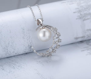 Women's 100% 925 Sterling Silver Freshwater Pearl Classic Necklace