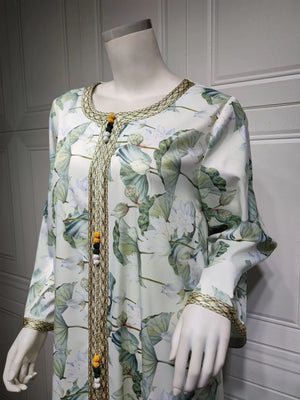 Women's Arabian Polyester Full Sleeves Printed Pattern Dress