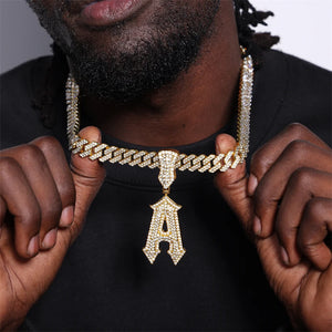 Men's Metal Copper Link Chain Hip-Hop Alphabetic Necklace