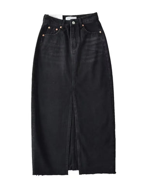 Women's Cotton High Waist Solid Pattern Casual Wear Denim Skirts