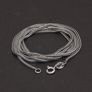Men's 100% 925 Sterling Silver Figaro Chain Geometric Necklace