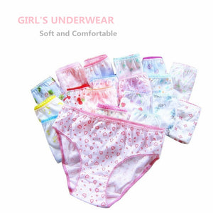 Kid's Girls 6Pcs Cotton Breathable Printed Pattern Casual Panties
