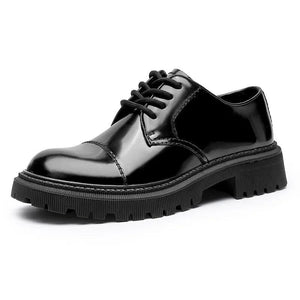 Men's Genuine Leather Round Toe Lace-up Closure Casual Shoes