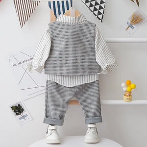 Kid's Boy Polyester Turn-Down Collar Full Sleeve Elegant Clothes