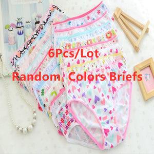 Kid's Girls 6Pcs Cotton Breathable Printed Pattern Casual Panties