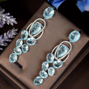 Women's Copper Cubic Zirconia Engagement Trendy Drop Earrings