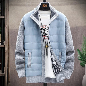 Men's Wool Stand Collar Full Sleeves Zipper Closure Casual Jacket