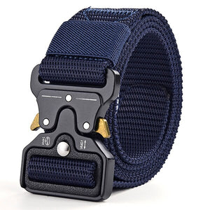 Men's Canvas Buckle Closure Solid Pattern Casual Military Belts