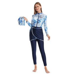 Women's Arabian Spandex Full Sleeves Printed Pattern Swimwear