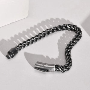 Men's Metal Stainless Steel Easy-Hook Clasp Double Layer Bracelet