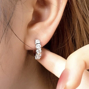 Women's 100% 925 Sterling Silver Moissanite Classic Earrings
