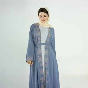 Women's Arabian Polyester Full Sleeve Embroidery Pattern Abaya