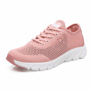 Women's Mesh Round Toe Lace-Up Closure Breathable Sneakers