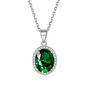 Women's 100% 925 Sterling Silver Zircon Luxury Oval Necklace
