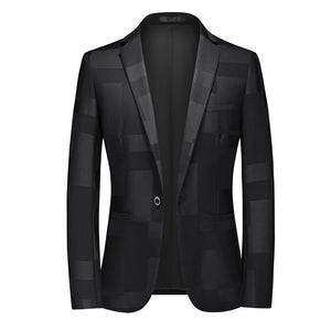 Men's Notched Collar Long Sleeve Single Button Luxury Blazers
