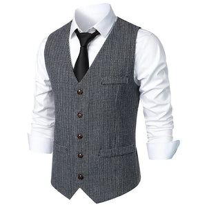Men's Polyester V-Neck Sleeveless Formal Wear Wedding Vests