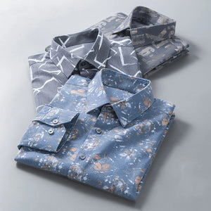 Men's Spandex Turndown Collar Long Sleeves Casual Wear Shirts