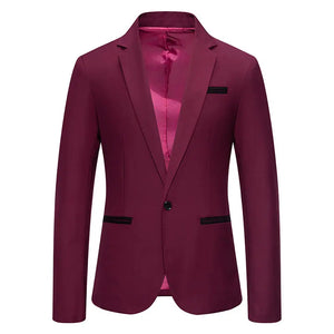 Men's Polyester Full Sleeves Single Breasted Wedding Blazer
