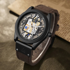 Men's Leather Buckle Clasp Waterproof Luminous Quartz Watches