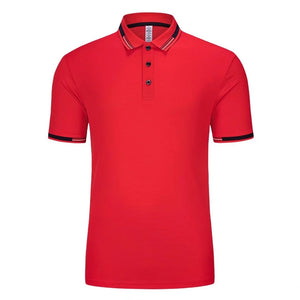 Men's Polyester Turn-Down Collar Short Sleeve Solid Sport T-Shirt