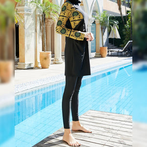 Women's Arabian Lycra Full Sleeves Modest Bathing Swimwear Dress