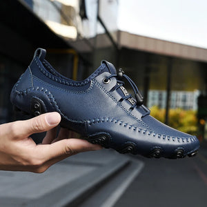 Men's Genuine Leather Round Toe Lace-up Luxury Casual Shoes