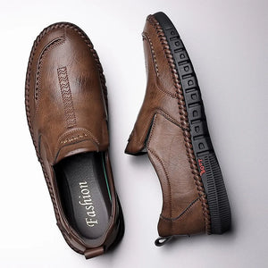 Men's PU Leather Round Toe Lace-up Closure Casual Wear Shoes