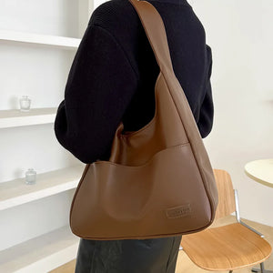 Women's PU Open Closure Solid Pattern Casual Wear Shoulder Bag